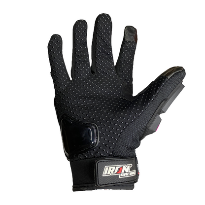 Guantes rosas Iron Racing c/protección y limpiador de mica