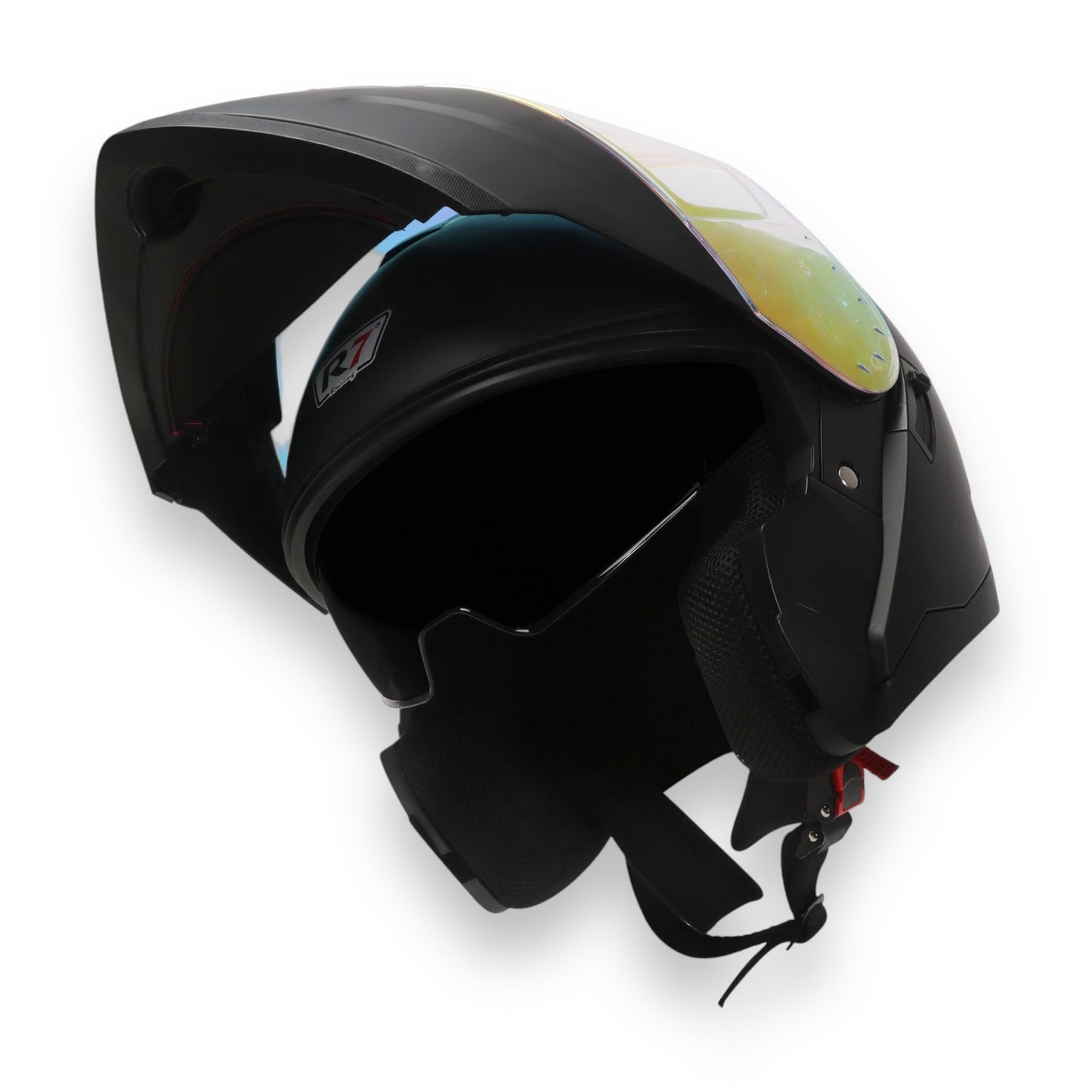 Casco abatible R7 Alfa Night Vision negro mate