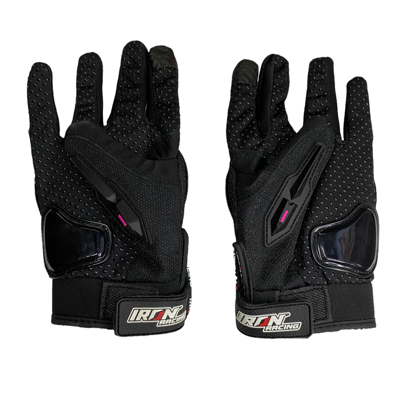 Guantes rosas Iron Racing c/protección y limpiador de mica