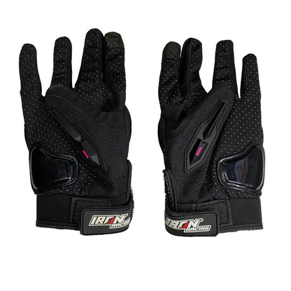 Guantes rosas Iron Racing c/protección y limpiador de mica