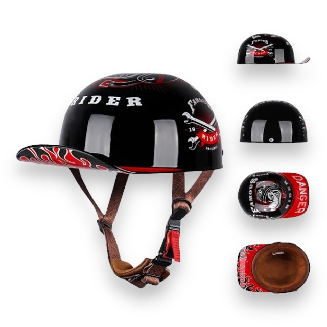 Casco tipo gorra con diseño