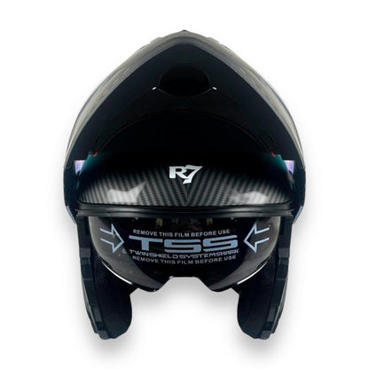 Casco abatible R7 Alfa Night Vision Fibra de Carbon