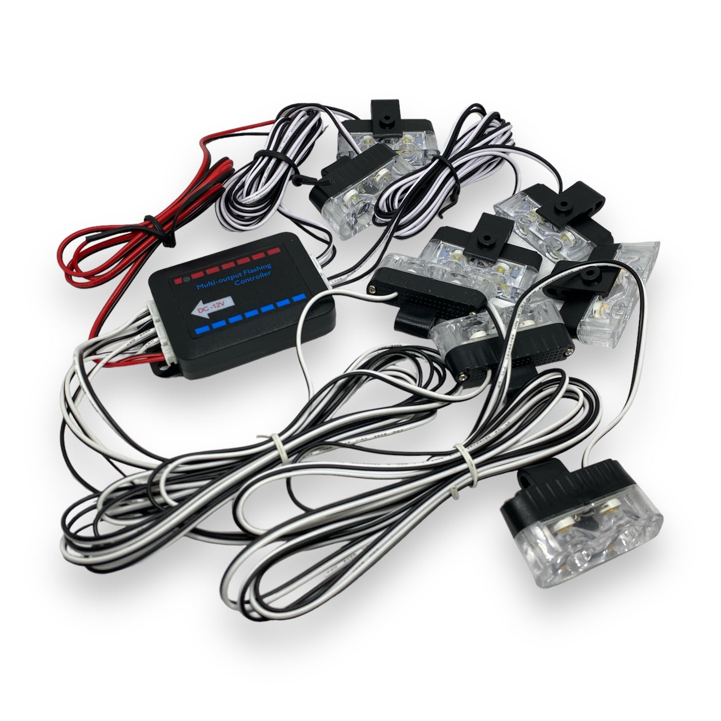 Kit de 8 luces estrobos LED con control remoto