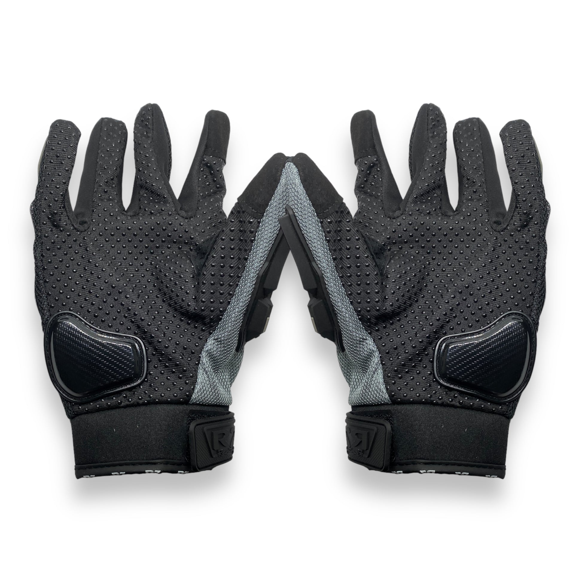 Guantes negros con gris R7 c/protección y limpiador de mica.