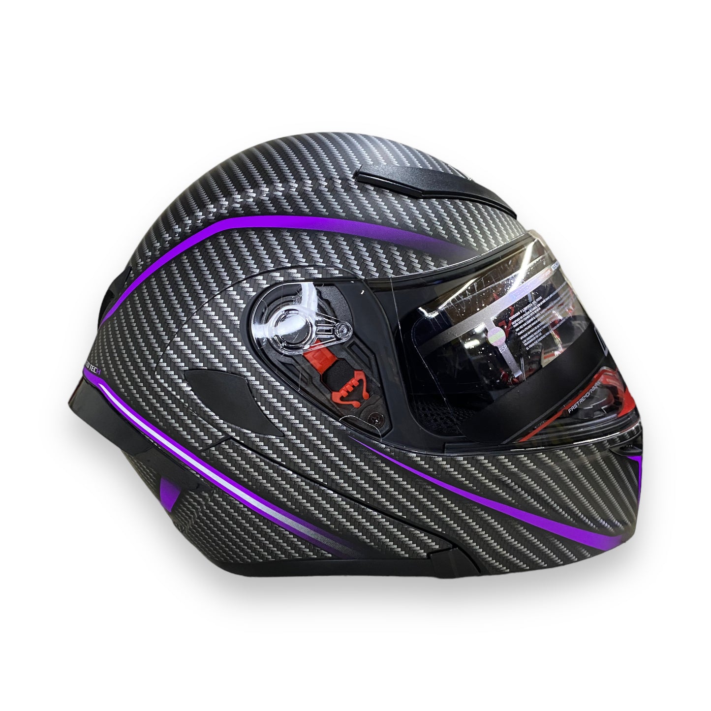 Casco abatible Iron Racing IR-212 Dark Phoenix Fibra carbón violeta mate