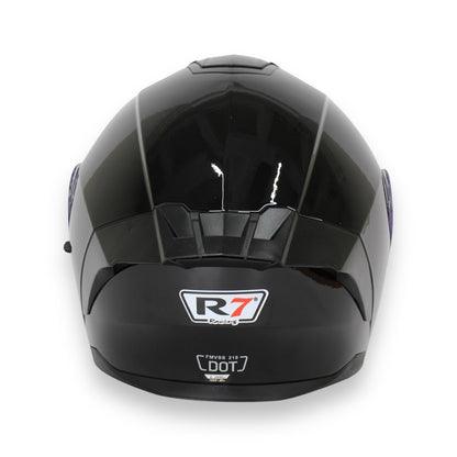 Casco abatible R7 Alfa negro brillante