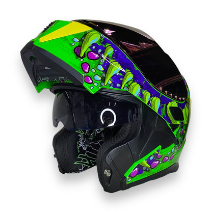 Casco abatible Half Dragon neon (Fotoluminicente)