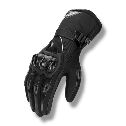 Guantes negros impermeables con protecciones para invierno