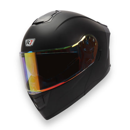 Casco abatible R7 Alfa Night Vision negro mate