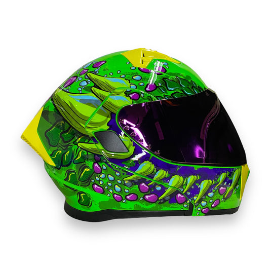 Casco abatible Half Dragon neon (Fotoluminicente)