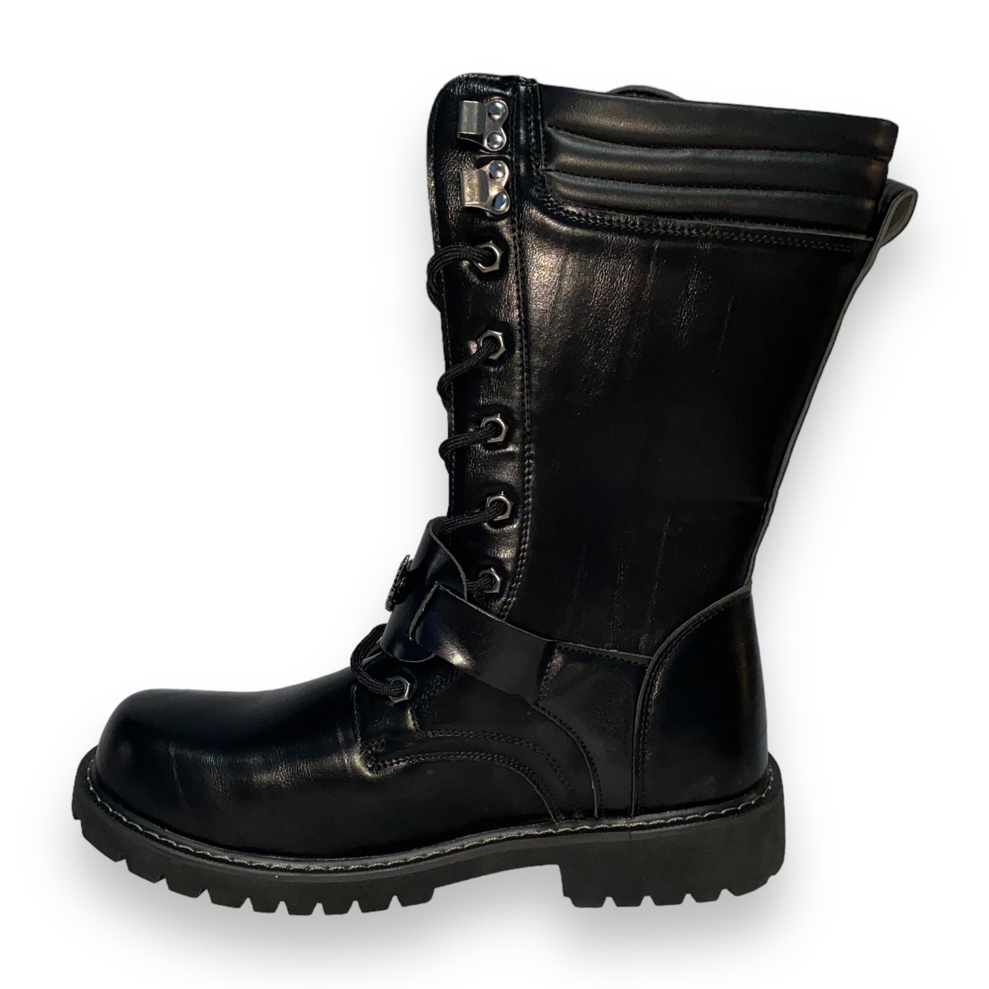 Botas de vinipiel rocker con arnés