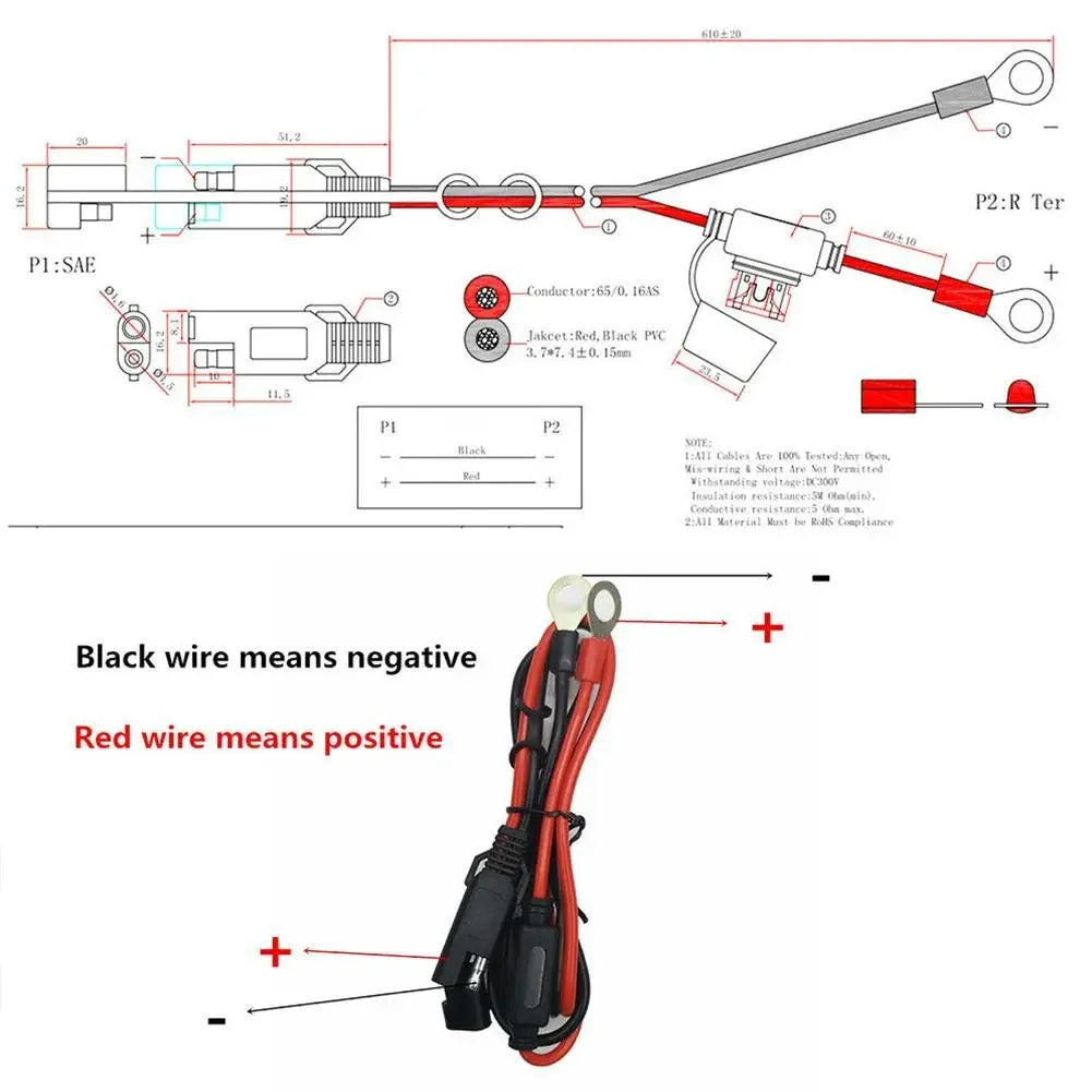 Cable SAE para battery tender