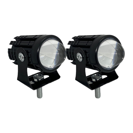 Par de faros auxiliares tipo lupa luz amarilla y blanca 30w