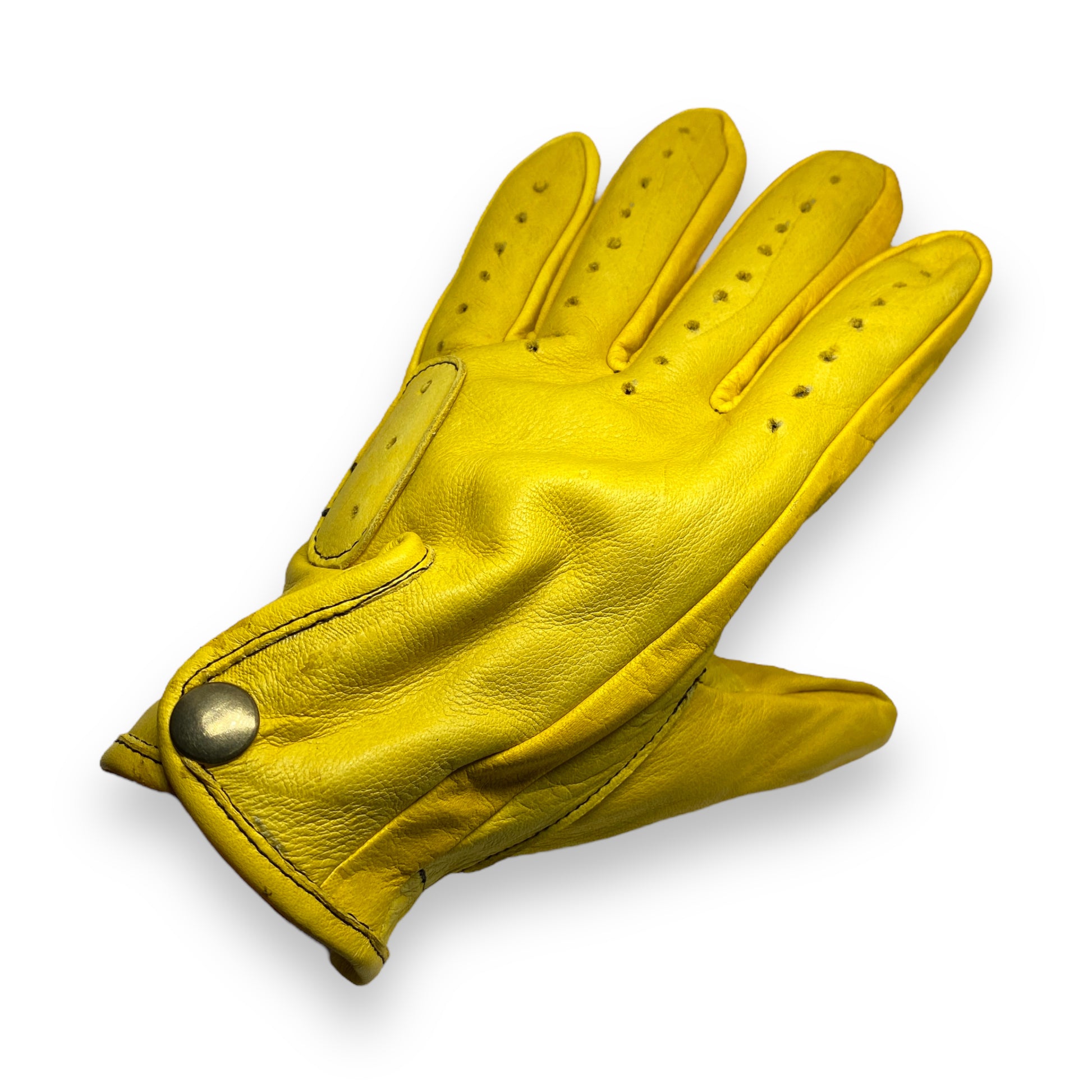 Guantes vintage de piel Mustard