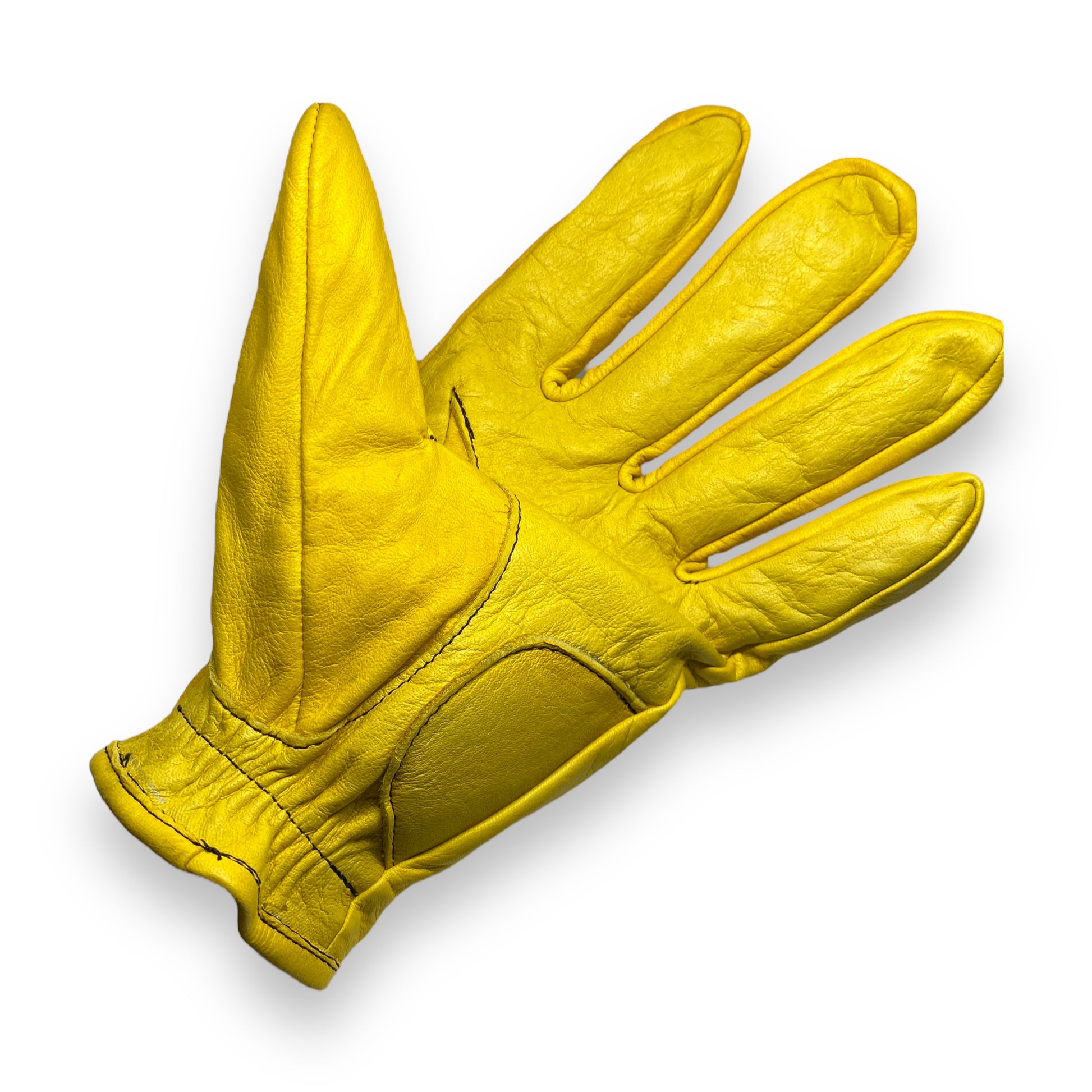 Guantes vintage de piel Mustard