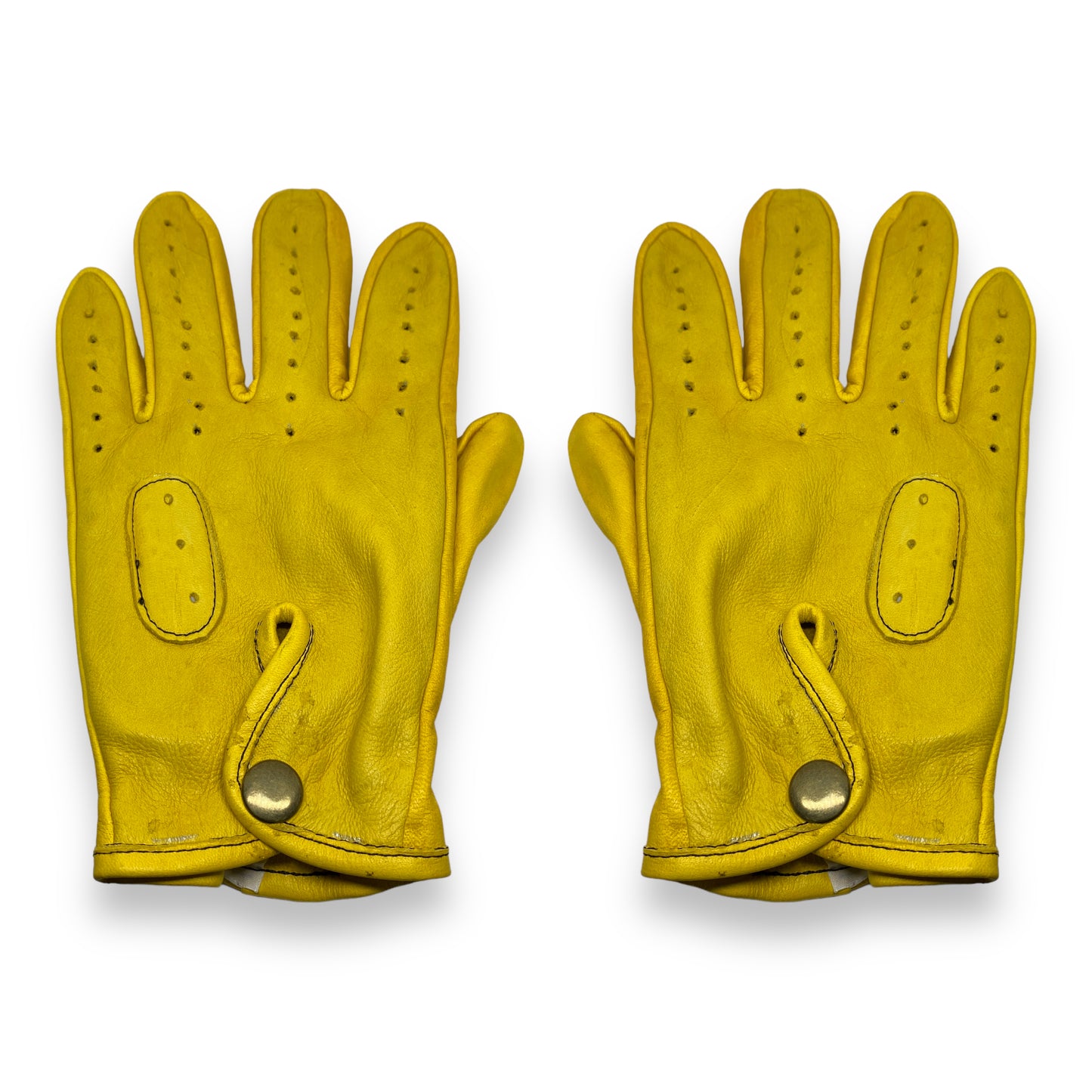 Guantes vintage de piel Mustard