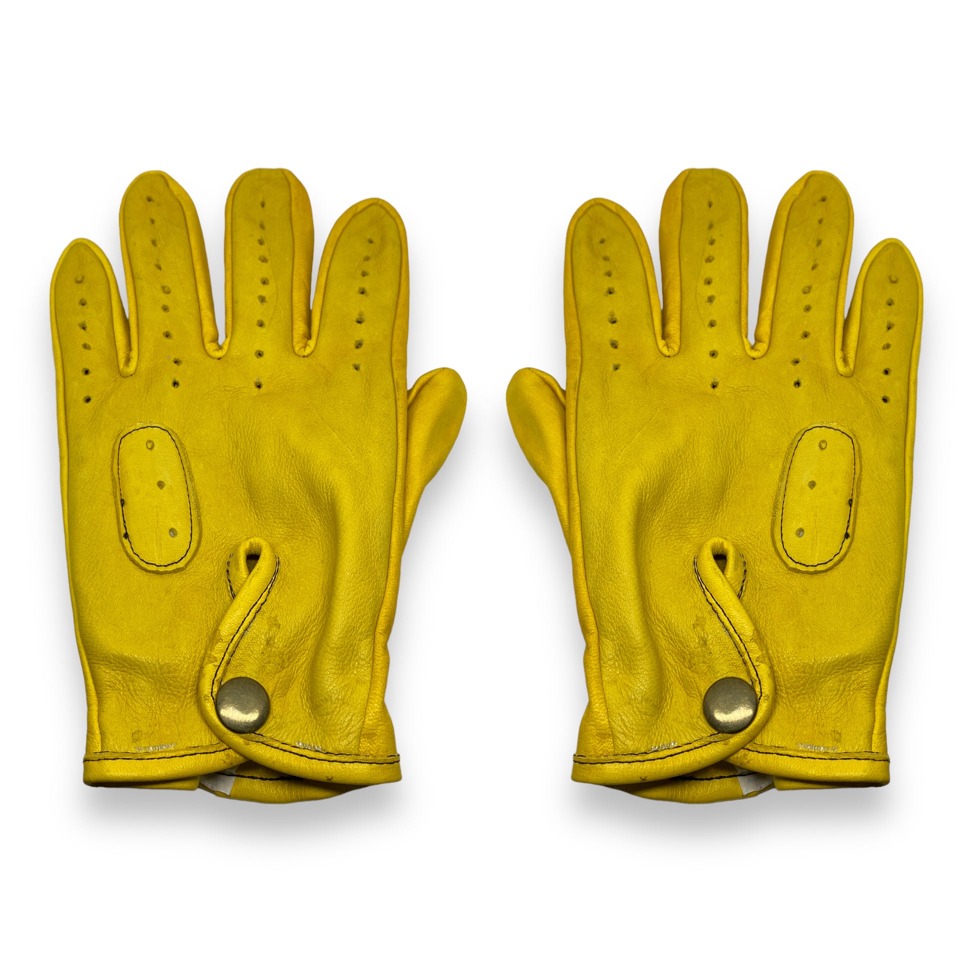 Guantes vintage de piel Mustard