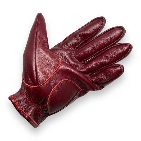 Guantes vintage de piel Cherry Red