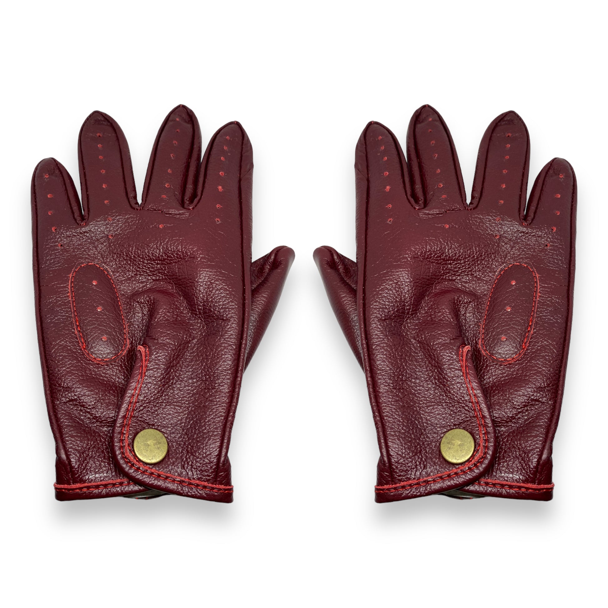 Guantes vintage de piel Cherry Red