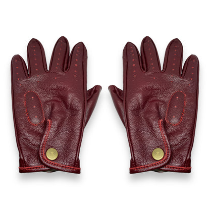 Guantes vintage de piel Cherry Red