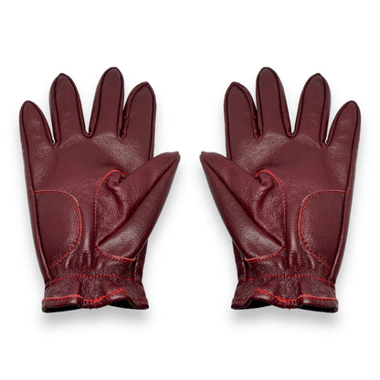 Guantes vintage de piel Cherry Red