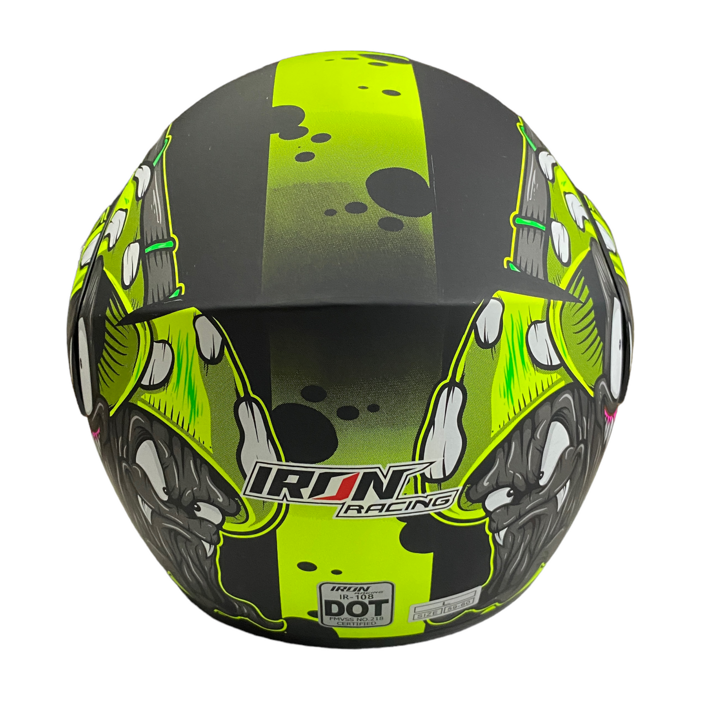 Casco abatible Iron Racing Diablo verde mate IR-108 (mica transparente)