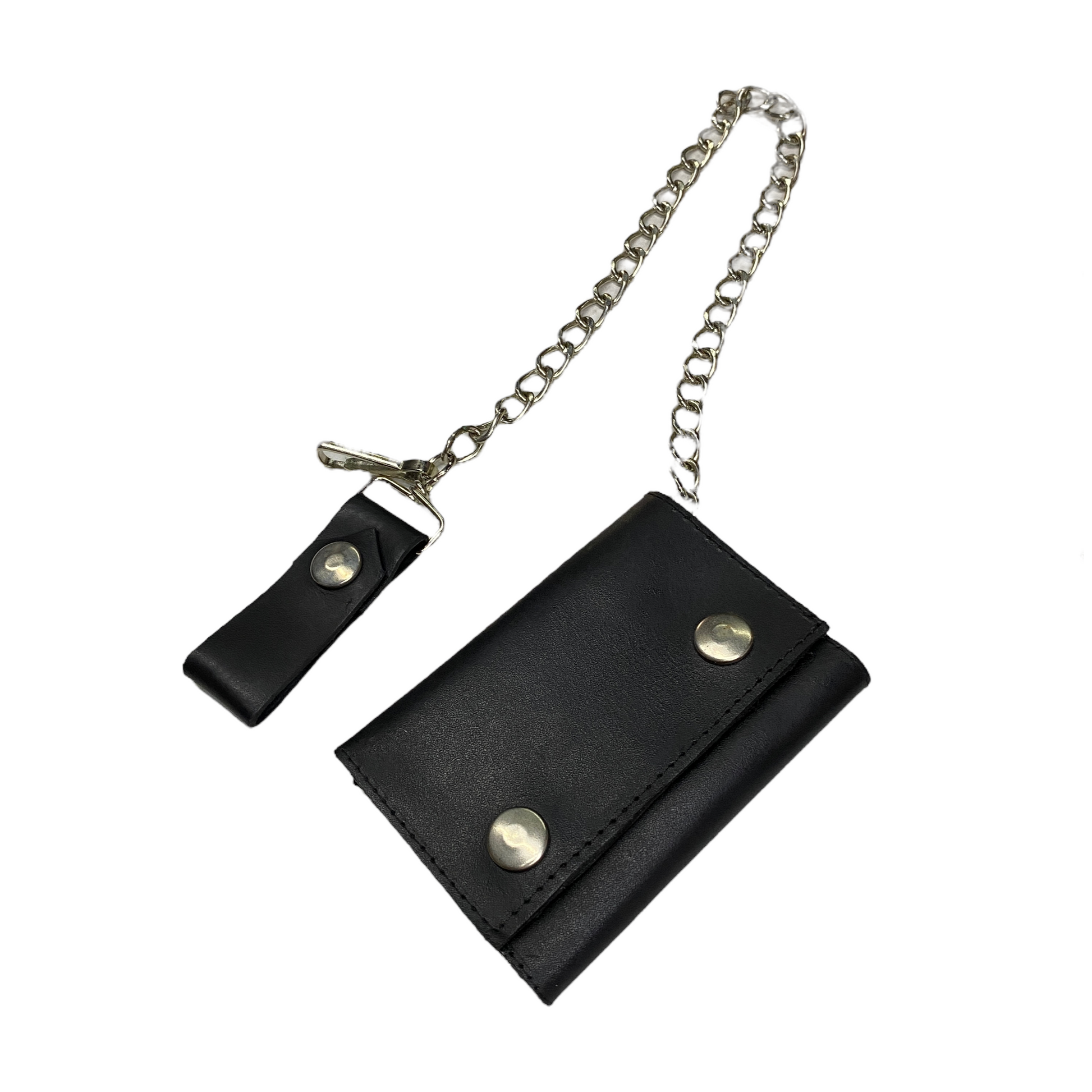 Cartera de piel triple con cadena