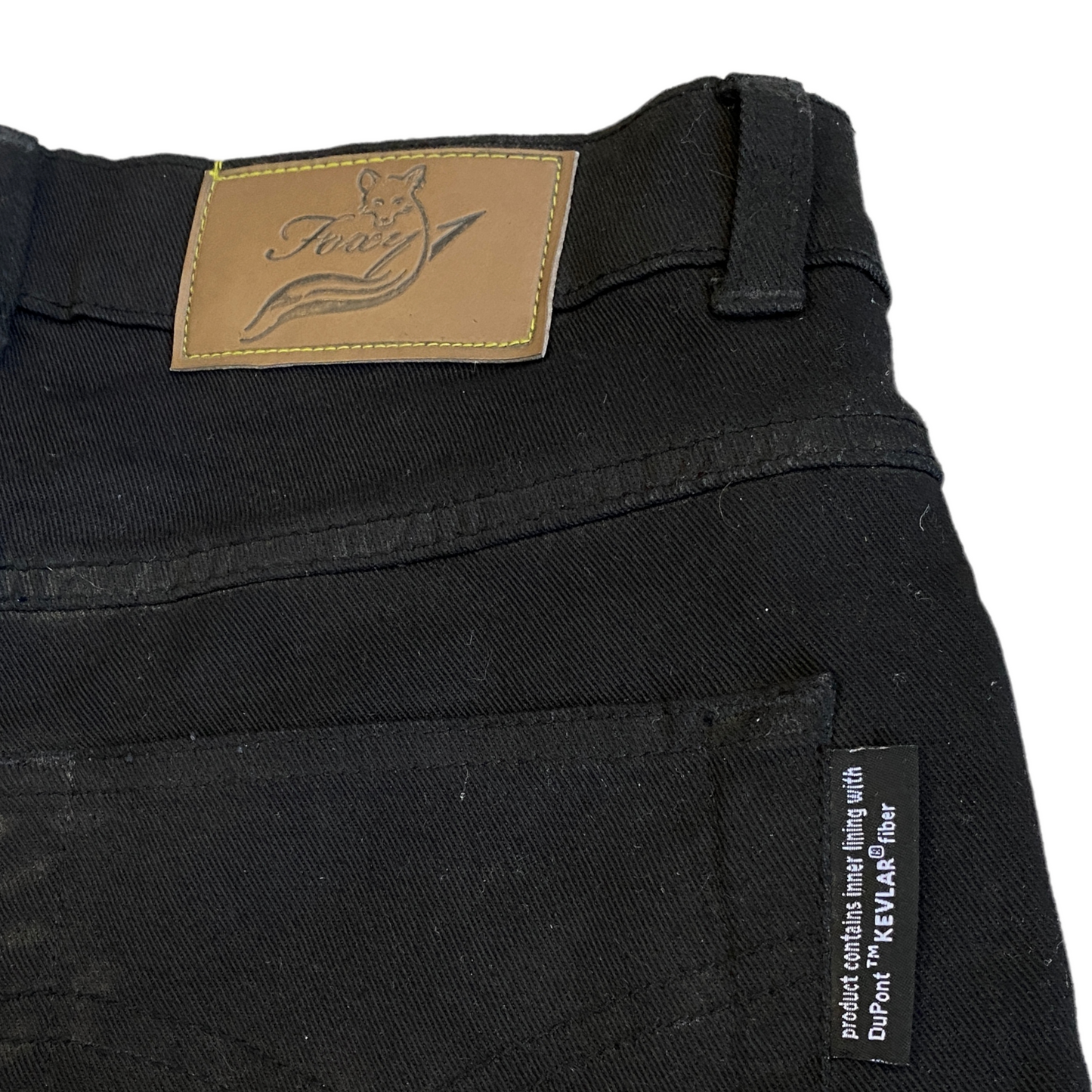 Pantalón para dama de mezclilla negra con protección de Kevlar