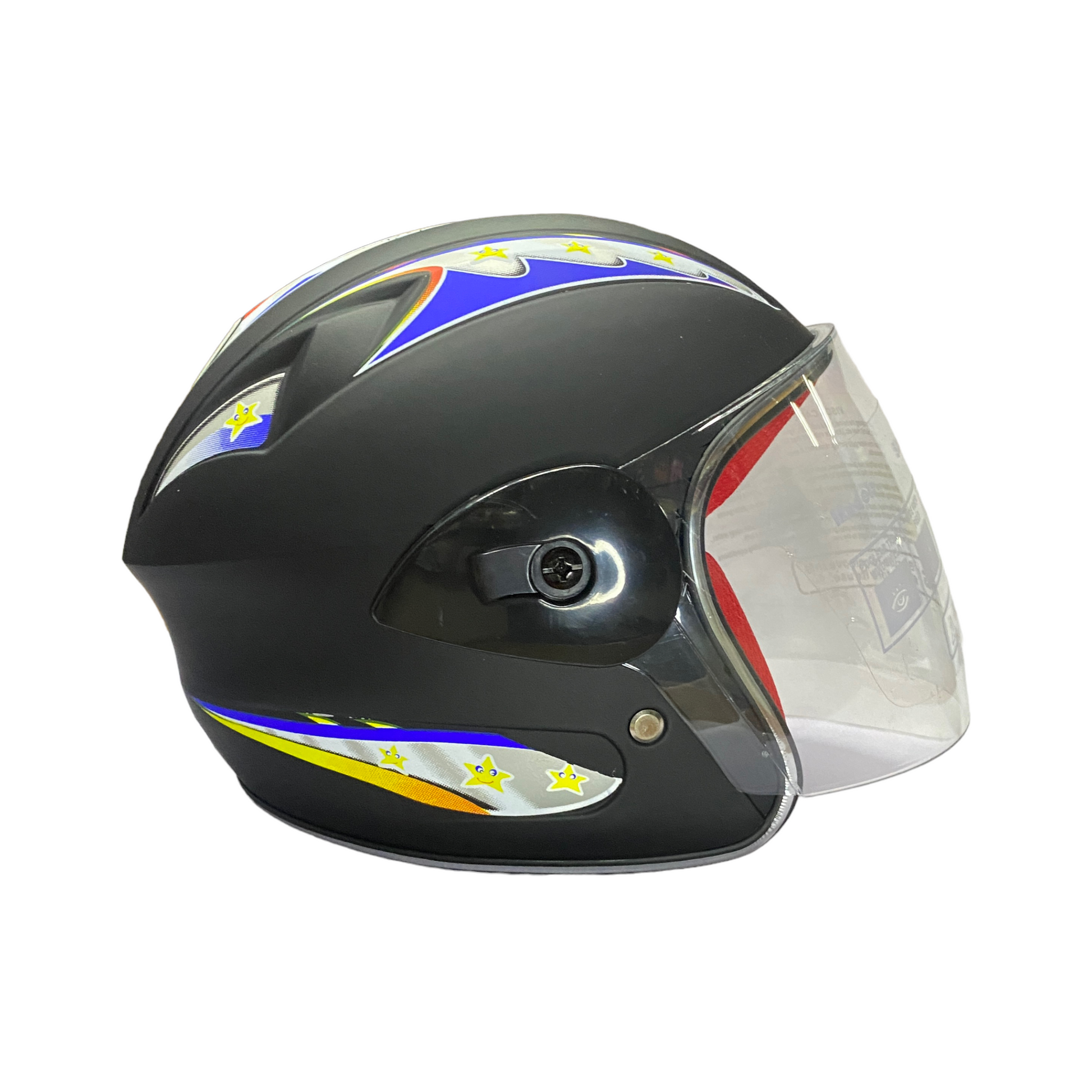 Casco negro mate 3/4 para niño MSD-505