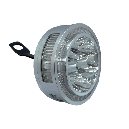 Faro auxiliar LED redondo plateado