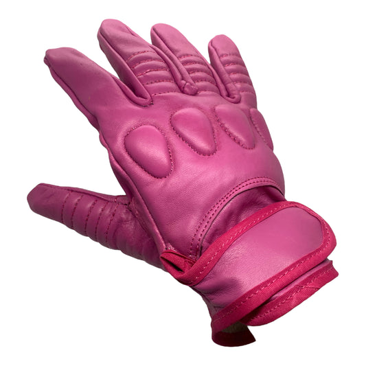 Guantes de piel rosas con protección suave