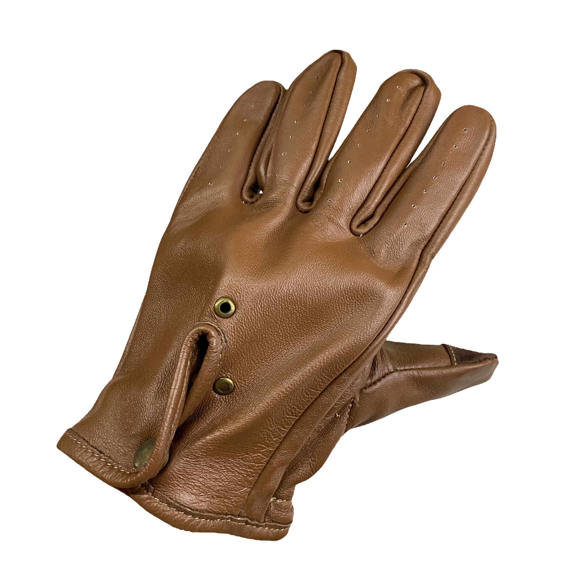 Guantes de piel café c/touch