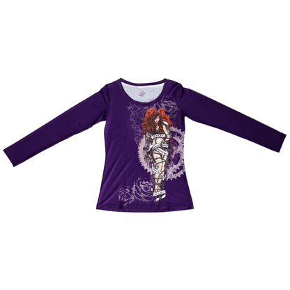 Blusa morada de manga larga Foxy