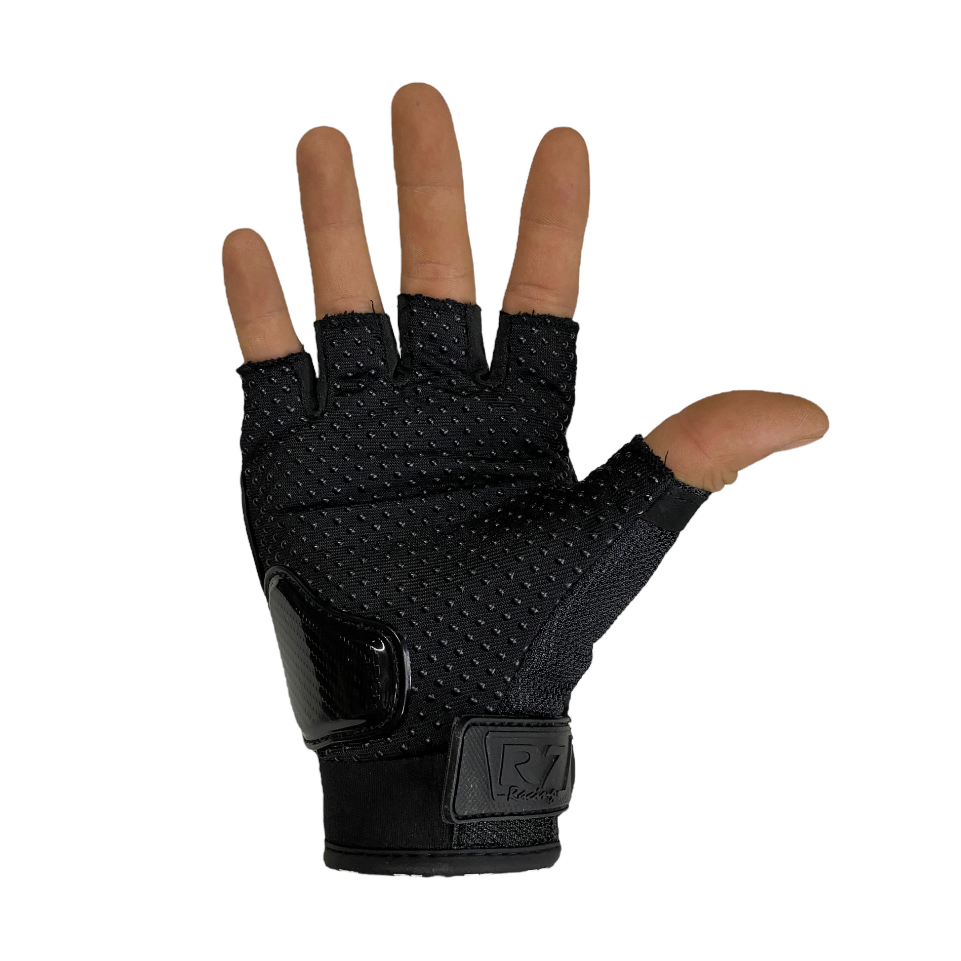 Guantes cortos negro R7 c/protección.