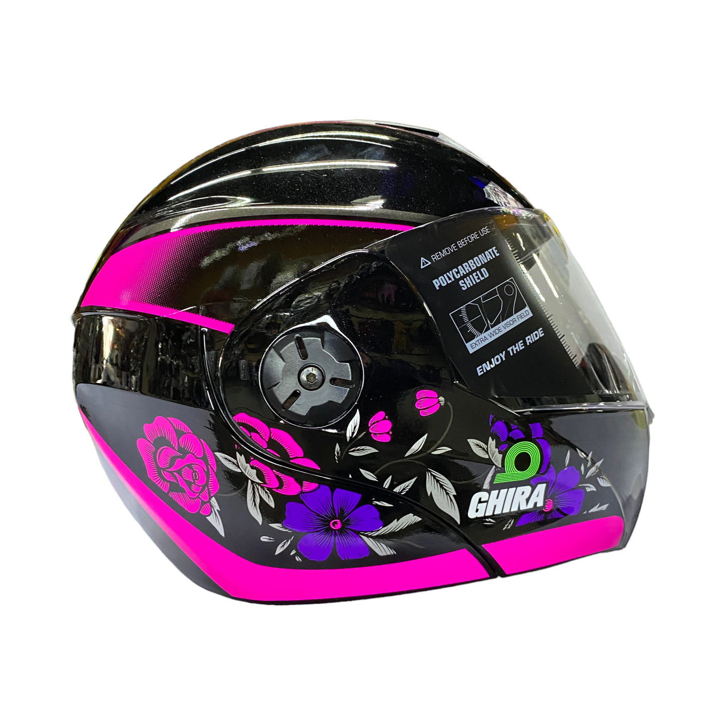 Casco abatible Ghira GH1000 Gardens Rosa/Negro