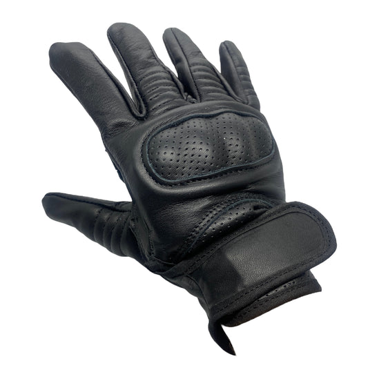 Guantes de piel negros con protección suave