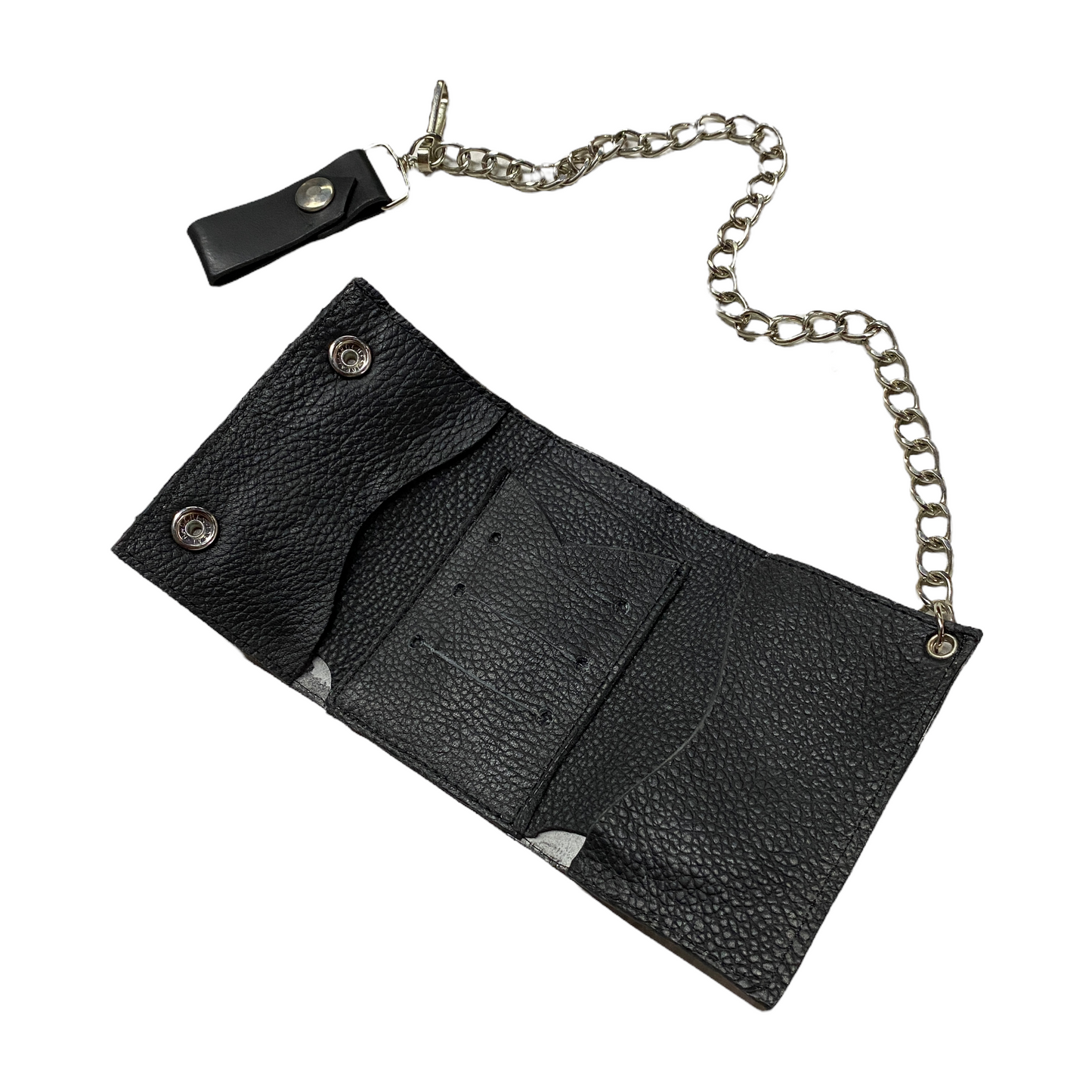 Cartera de piel triple con cadena