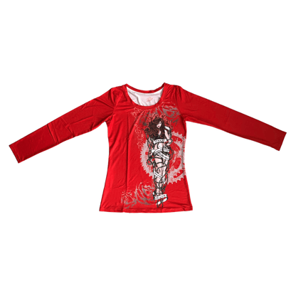 Blusa roja de manga larga Foxy