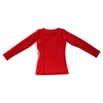 Blusa roja de manga larga Foxy