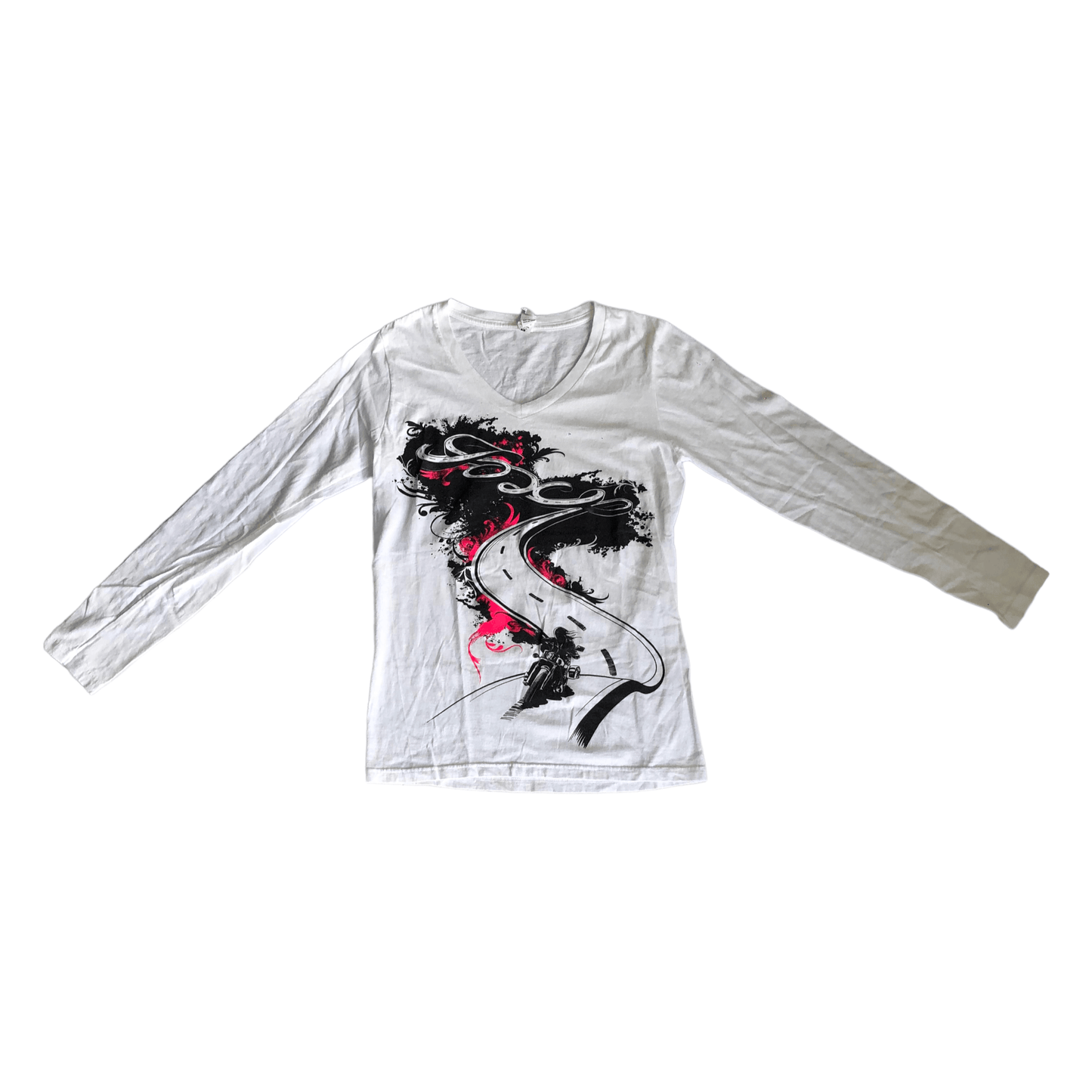 Blusa blanca de manga larga Foxy