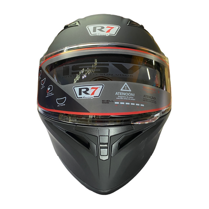 Casco abatible R7 unacarred Solid negro mate