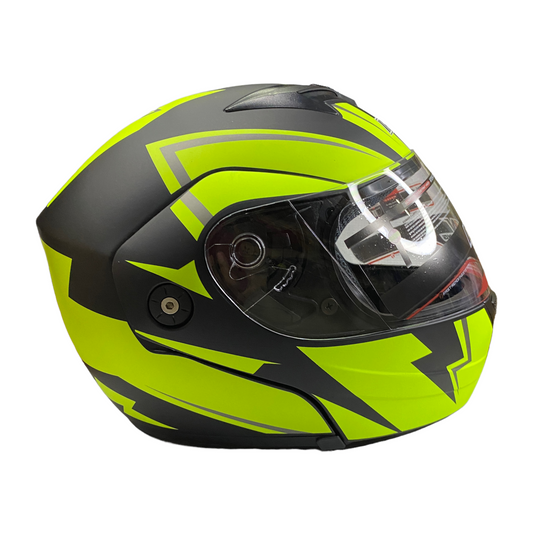 Casco abatible Iron Racing IR-108 Relámpago Verde tóxic